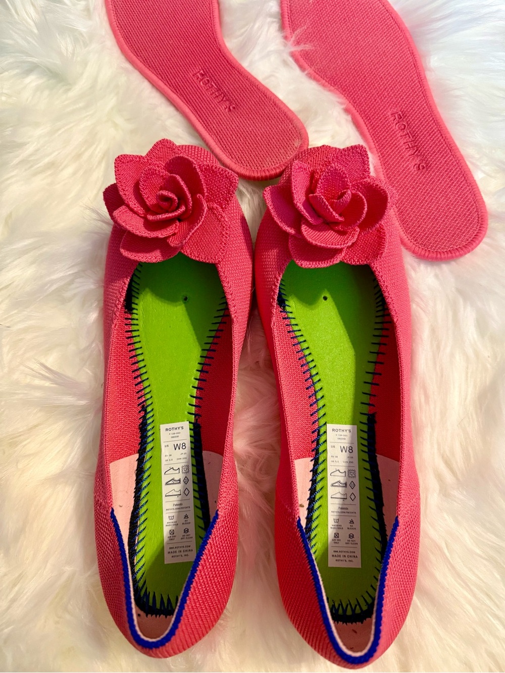 Rothy's The Petal Square Flats Soiree Pink - Picture 3 of 4